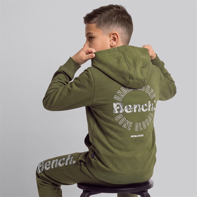 Boys Bramcat Hoodie And Joggers Tracksuit Dark Olive - Image 1
