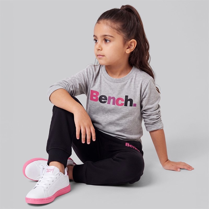 Girls Padded Jacket Long Sleeve T-Shirt And Joggers Pink - Image 3