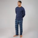 Mens Steeni Lounge Set Navy/Navy Check