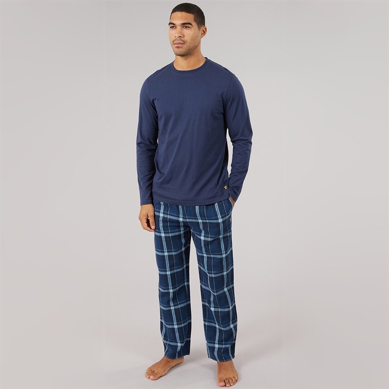 Mens Steeni Lounge Set Navy/Navy Check - Image 4