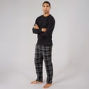 Mens Steeni Lounge Set Black/Black Check