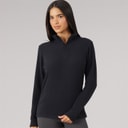 Womens 1/4 Zip Microfleece Top Black
