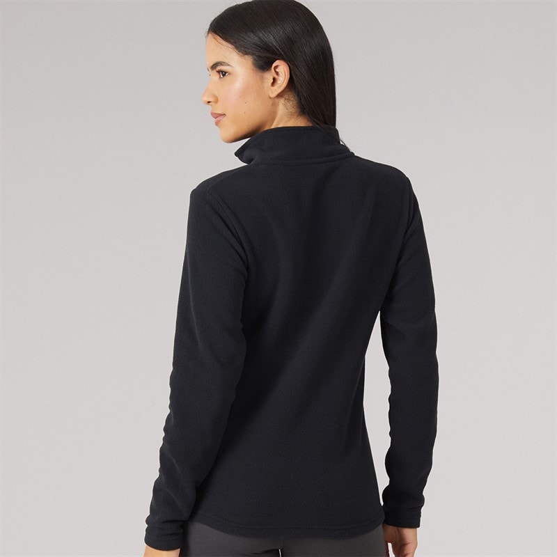 Womens 1/4 Zip Microfleece Top Black - Image 2