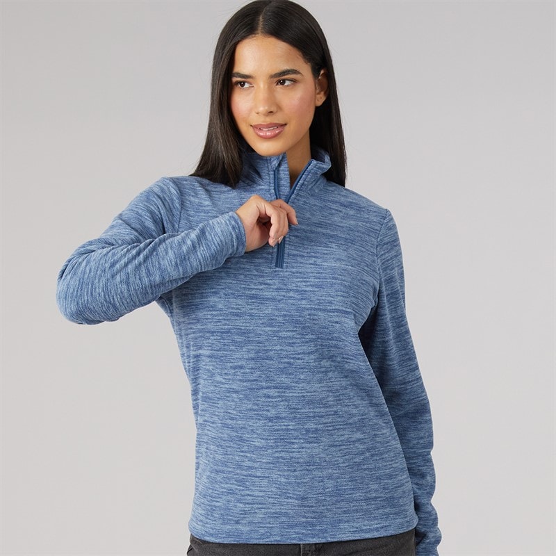 Board Angels Womens 1/4 Zip Microfleece Top Blue