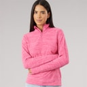 Womens 1/4 Zip Microfleece Top Maroon/Pink