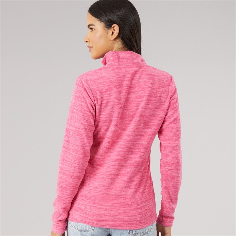 Womens 1/4 Zip Microfleece Top Maroon/Pink - Image 2