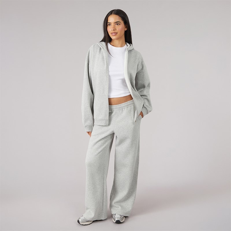 Womens Open Hem Joggers Grey Marl - Image 3