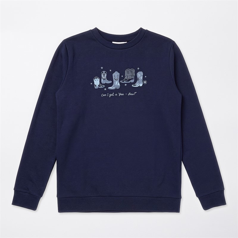Girls Cowgirl Sweatshirt And Flared Leggings Set Blue - Image 3