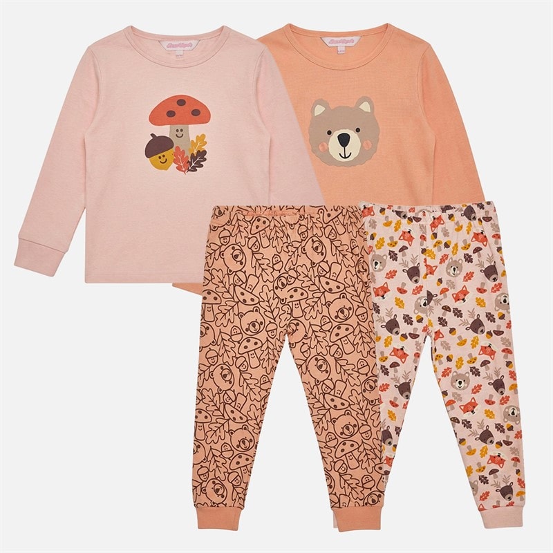 Board Angels Infant Girls Two Pack Woodland Pyjama Set Multi