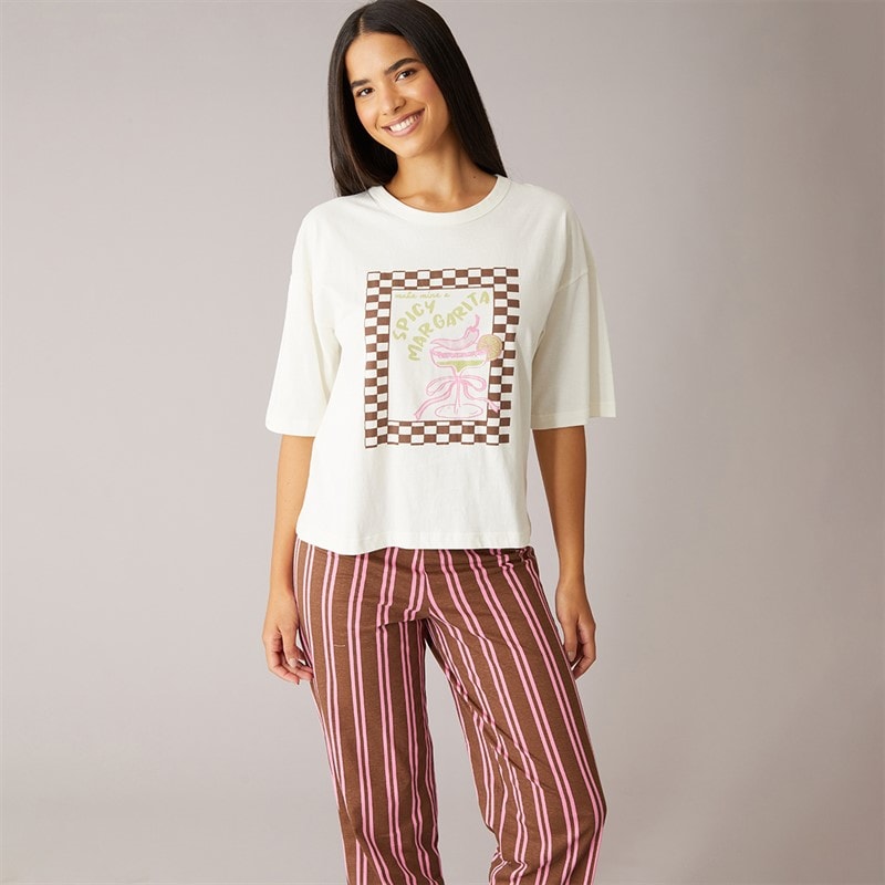 Womens Spicy Margs T-Shirt And AOP Pyjama Set Multi - Image 3