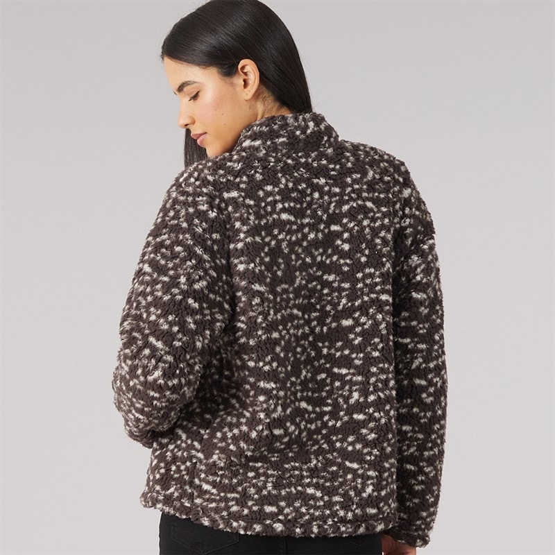 Womens Animal Print Fleece Zip Through Multi - Image 2
