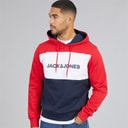 Mens Logo Blocking Hoodie Tango Red