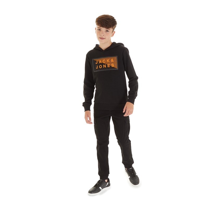 Boys Marco Dean Cuffed Cargo Pants Black - Image 3