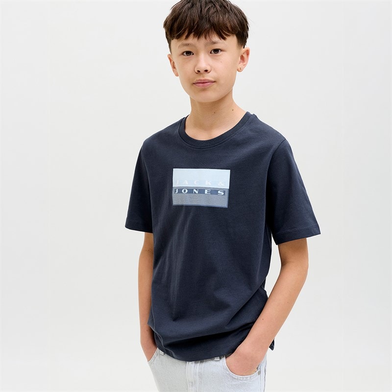JACK & JONES Boys Fusion Dots Print T-Shirt Outer Space