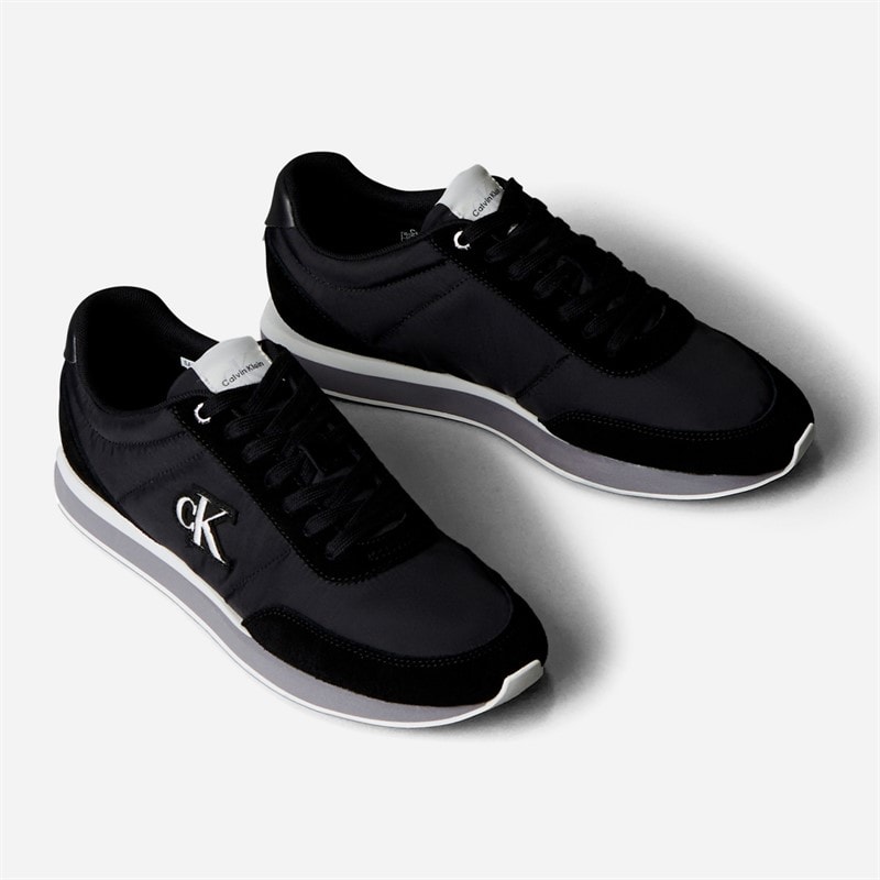 Mens Chunky Cupsole Trainers Bright White/Black - Image 3