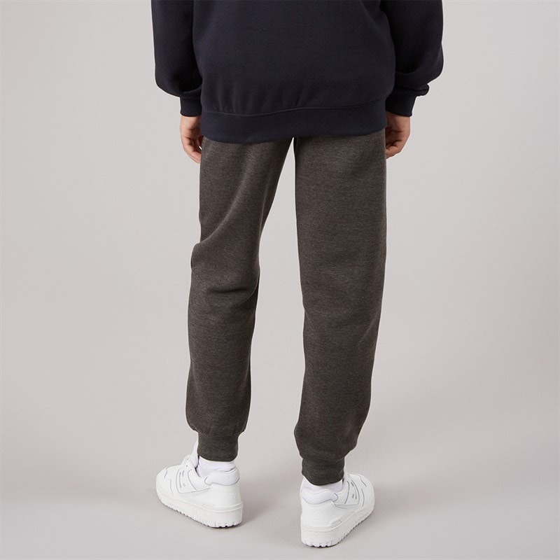 Boys Slim Fit Cuffed Fleece Jog Pants Charcoal Marl - Image 2