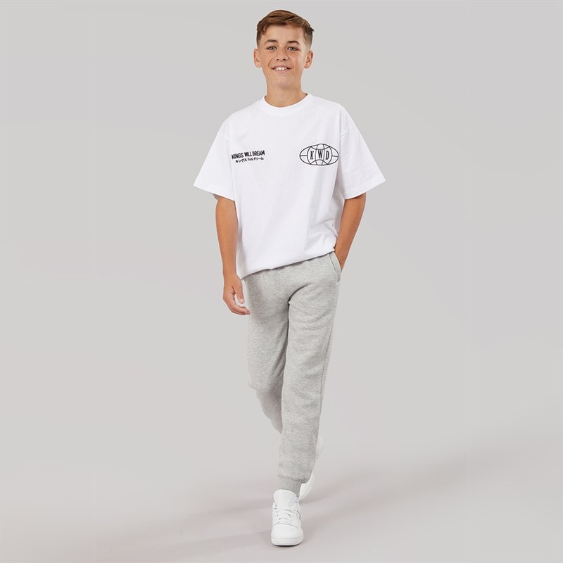 Boys Slim Fit Cuffed Fleece Jog Pants Grey Marl - Image 4