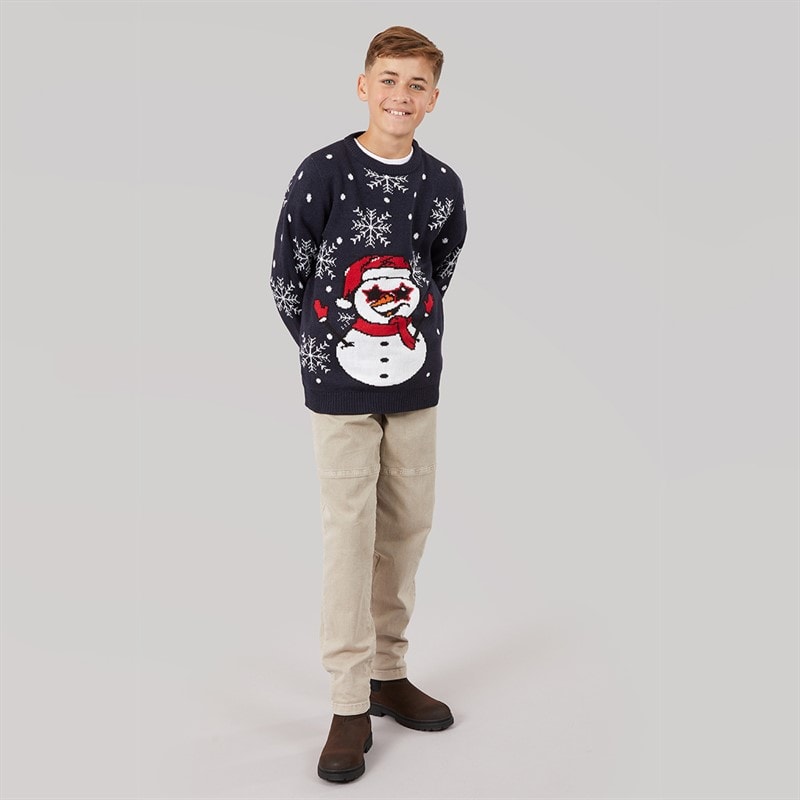 Boys Christmas Jumper Navy - Image 4