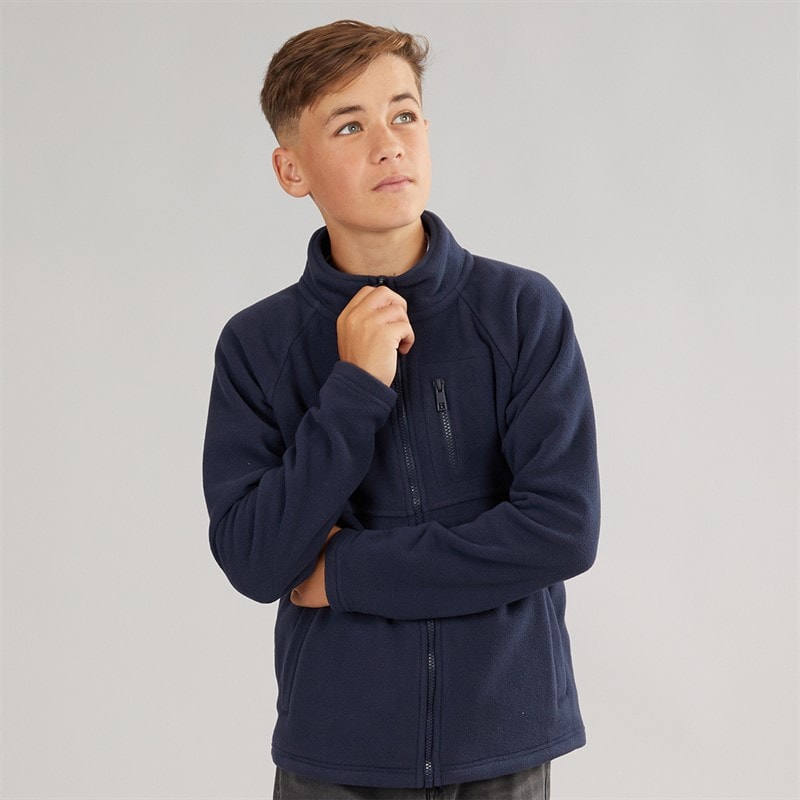 Boys Full Zip Microfleece Jacket Navy - Image 3