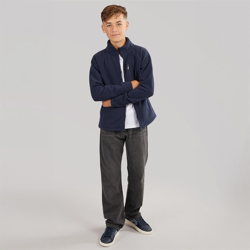 Boys Full Zip Microfleece Jacket Navy - Image 4