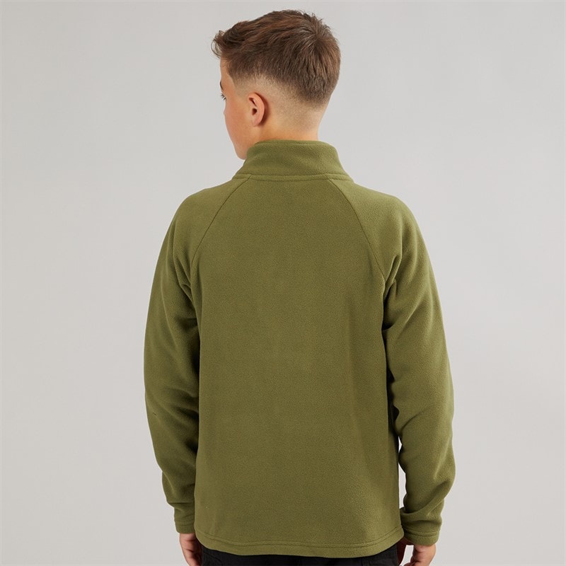 Boys Full Zip Microfleece Jacket Khaki - Image 2