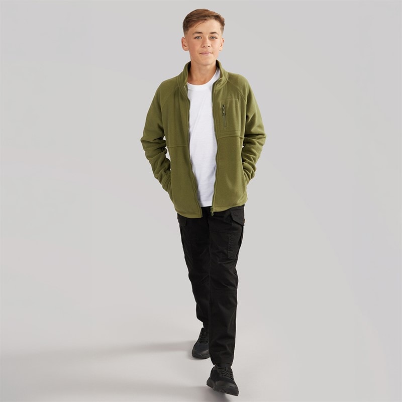Boys Full Zip Microfleece Jacket Khaki - Image 4