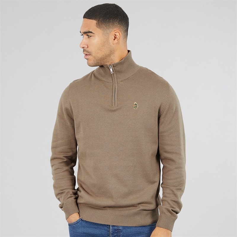 Mens Pretender 1/4 Zip Jumper Hard Nut - Image 3
