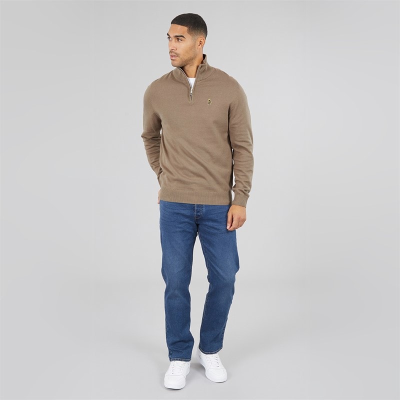 Mens Pretender 1/4 Zip Jumper Hard Nut - Image 4
