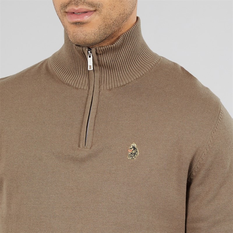 Mens Pretender 1/4 Zip Jumper Hard Nut - Image 5