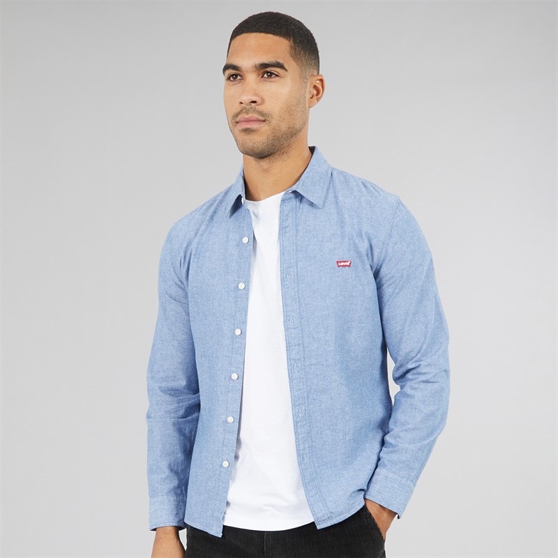 Mens Slim Fit Shirt Navy Peony - Image 3