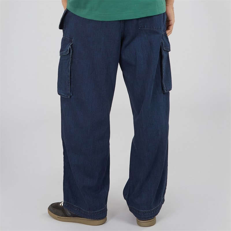 Mens Baggy Field Cargo Trousers Ink Smudge - Image 2