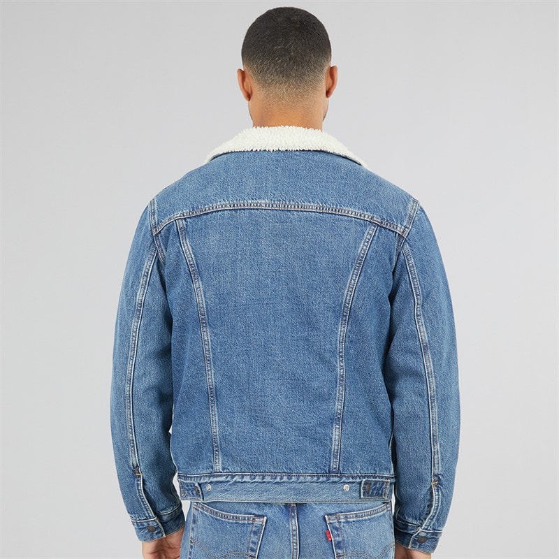 Mens Sherpa Trucker Jacket In The Morning - Image 2