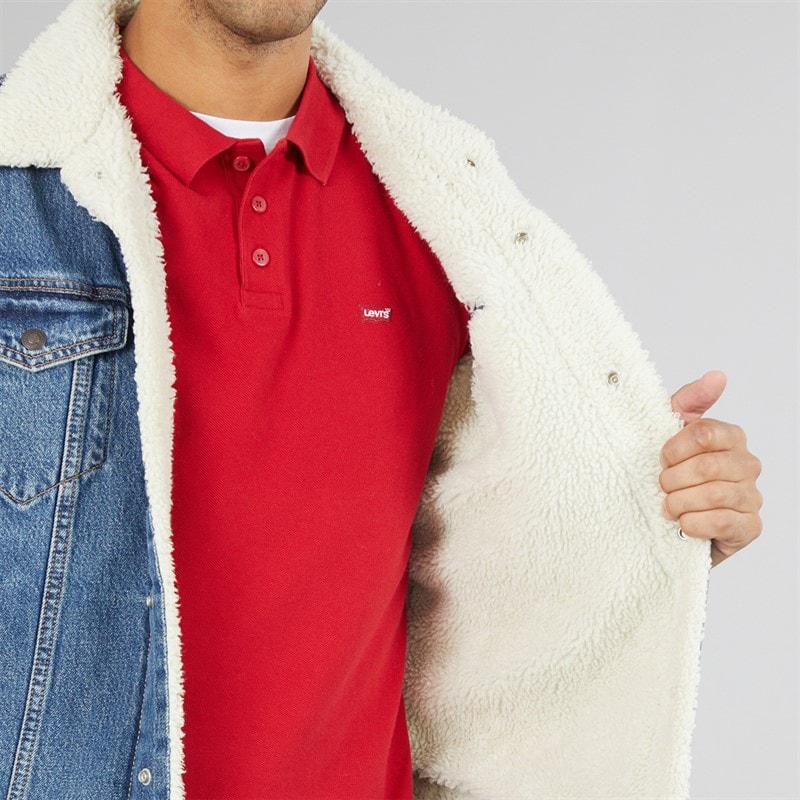 Mens Sherpa Trucker Jacket In The Morning - Image 4