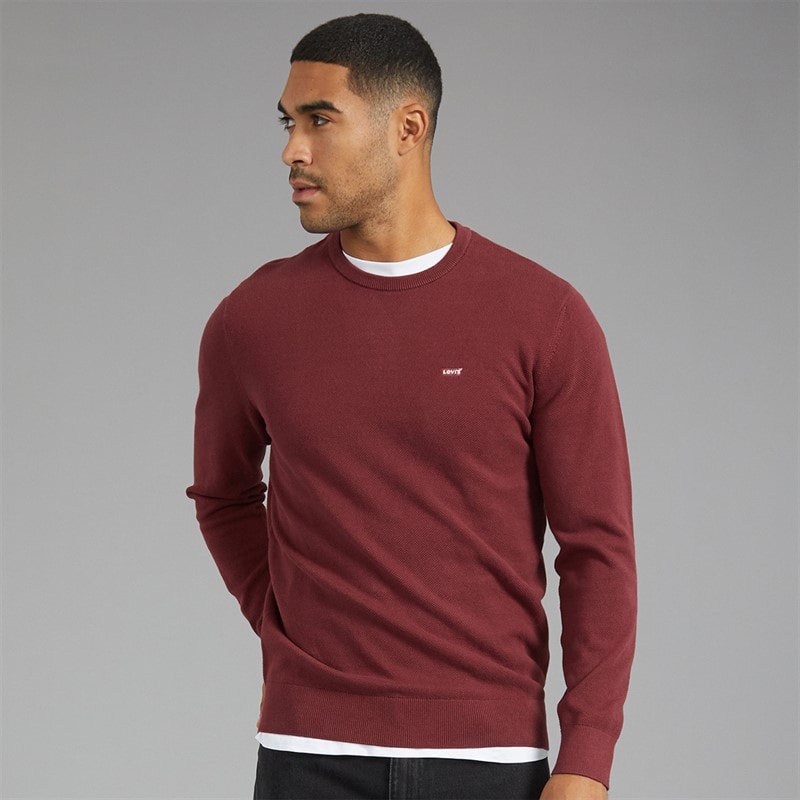 Mens Lightweight Jumper Oxblood Red - Image 3