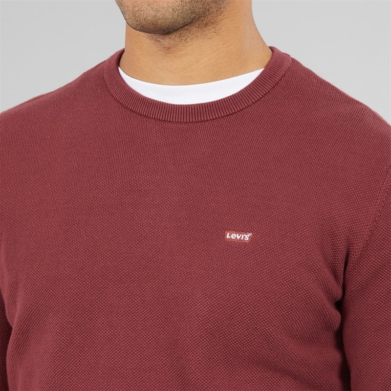 Mens Lightweight Jumper Oxblood Red - Image 4