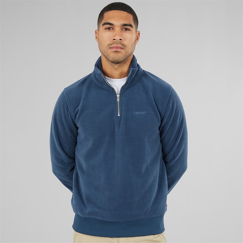 Levi's Mens Original 1/4 Zip Fleece Dress Blues