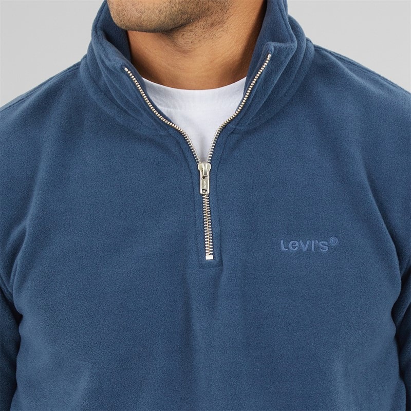 Mens Original 1/4 Zip Fleece Dress Blues - Image 4