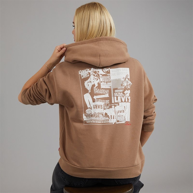 Levi's Womens Salinas Hoodie Lsezine Cowboy Grid Pine Bark