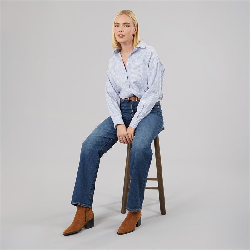 Womens Ribcage Straight Leg Ankle Jeans Dial Up The Music - Image 4