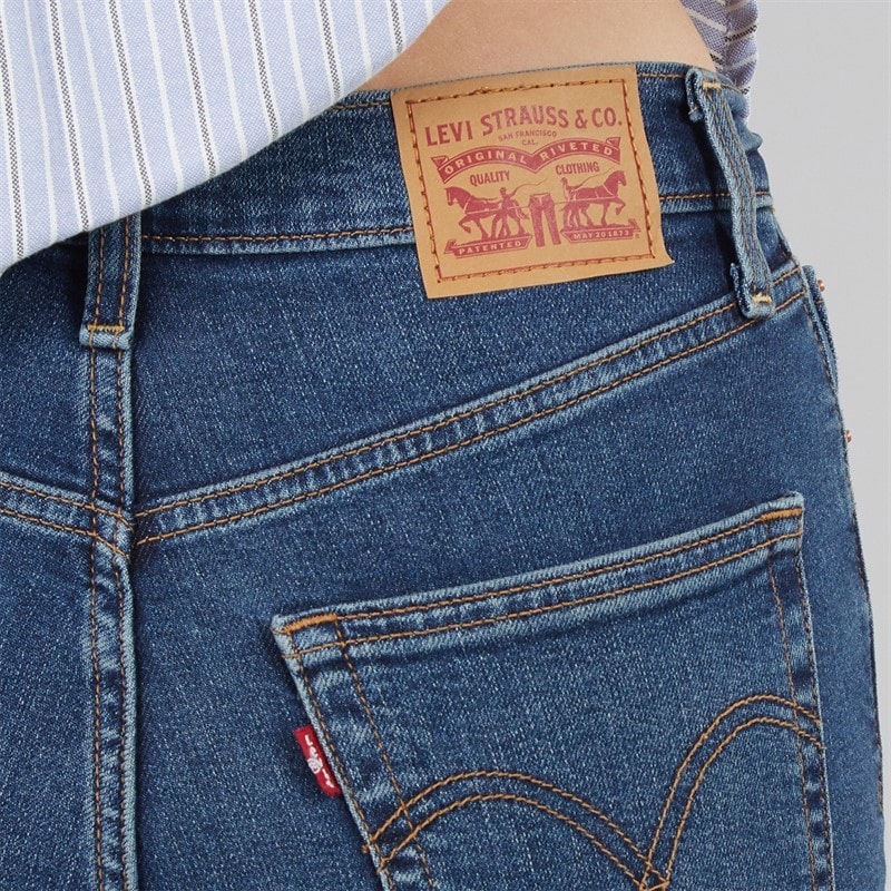 Womens Ribcage Straight Leg Ankle Jeans Dial Up The Music - Image 5