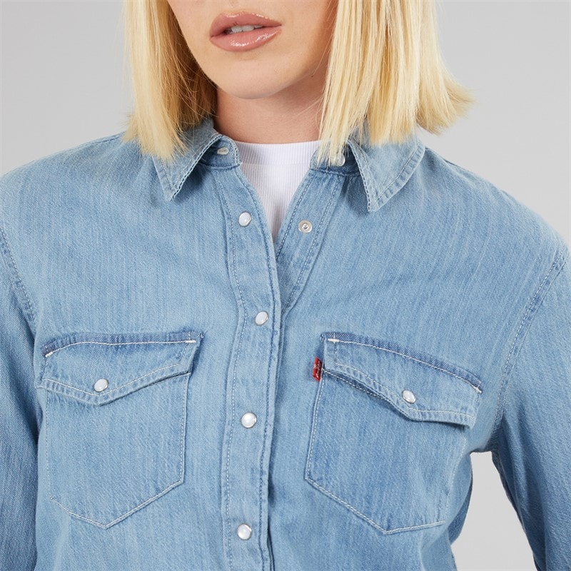 Womens Iconic Western Denim Shirt Play Break - Image 3
