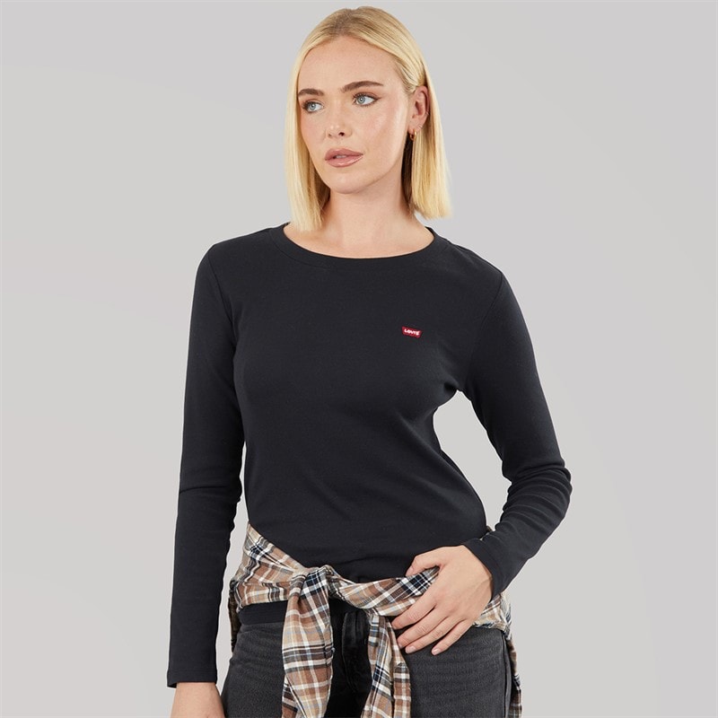 Levi's Womens Essential Long Sleeve T-Shirt Caviar