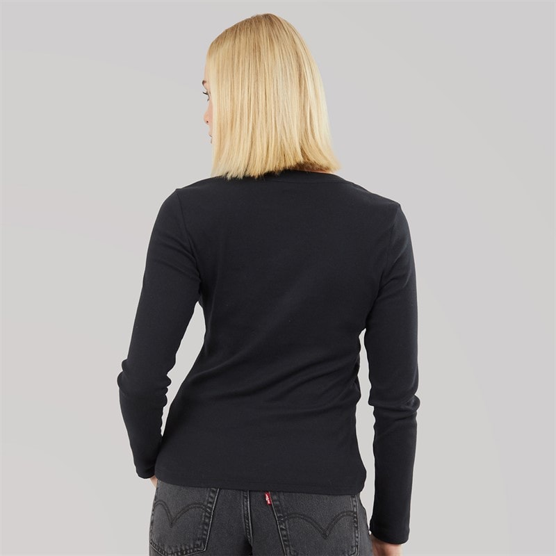 Womens Essential Long Sleeve T-Shirt Caviar - Image 2