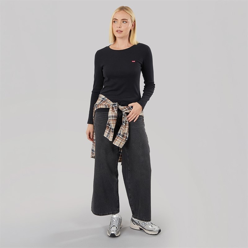Womens Essential Long Sleeve T-Shirt Caviar - Image 4