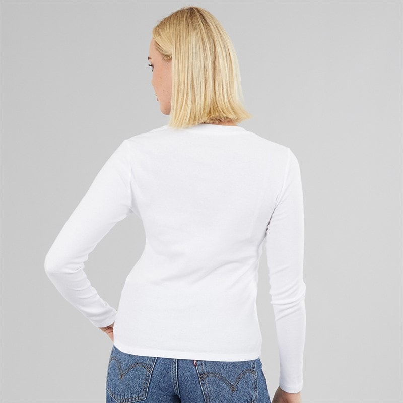 Womens Essential Long Sleeve T-Shirt White - Image 2