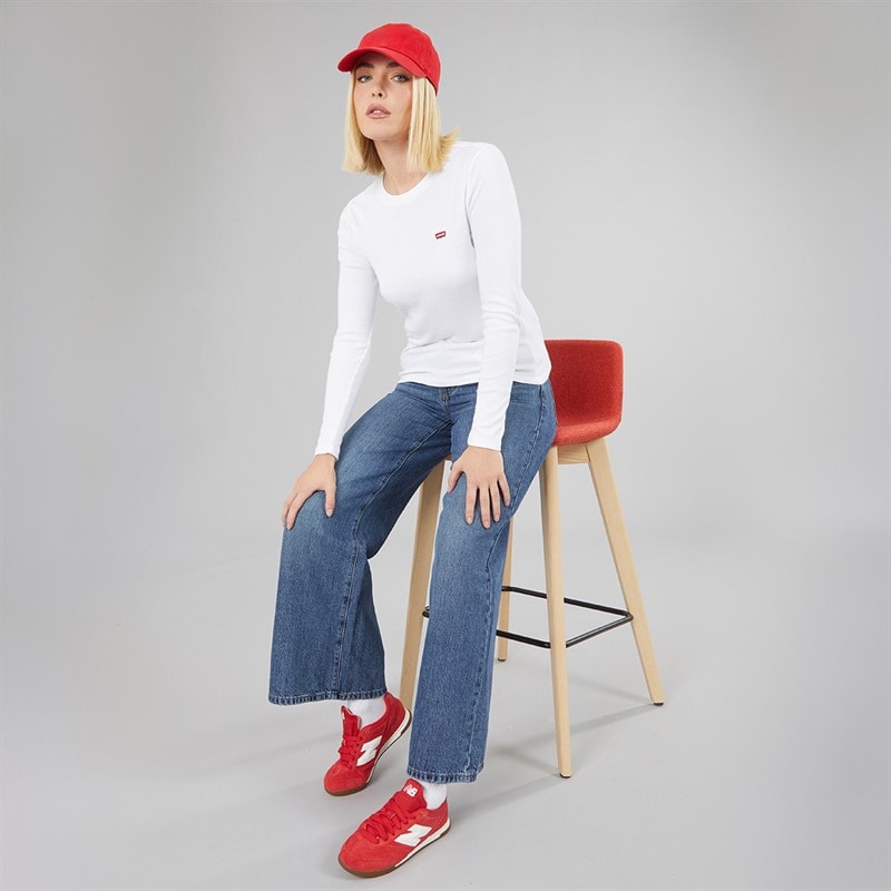 Womens Essential Long Sleeve T-Shirt White - Image 4