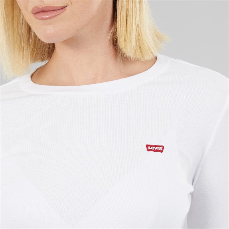 Womens Essential Long Sleeve T-Shirt White - Image 5