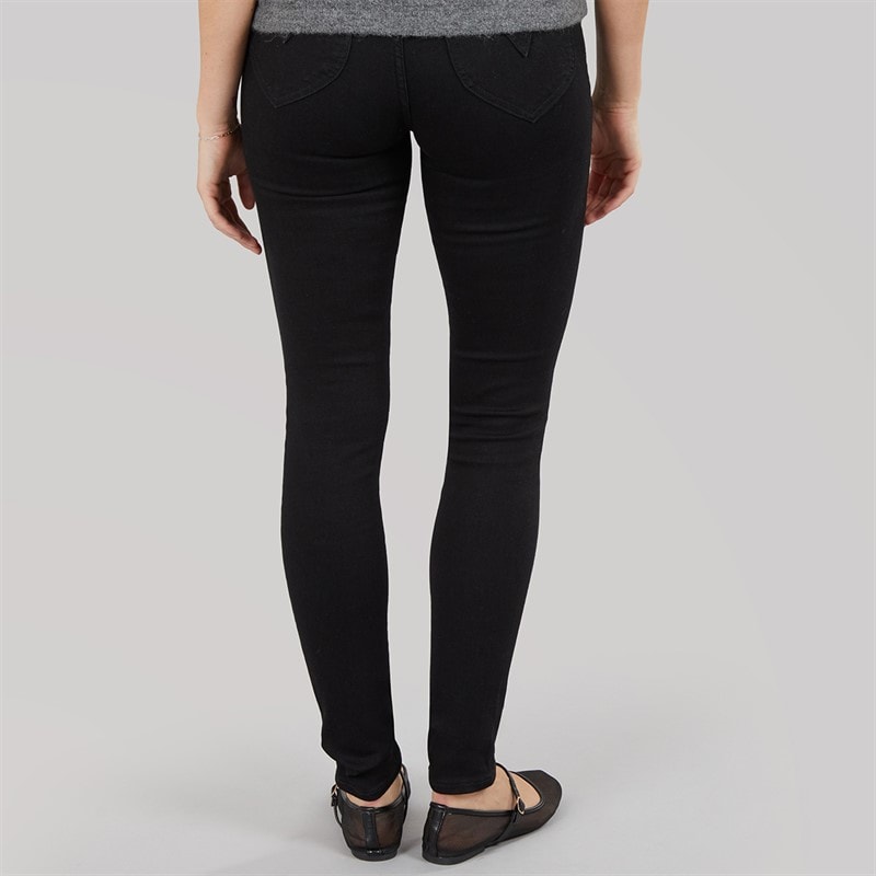 Womens Retro High Waisted Skinny Jeans Black Celestial - Image 2