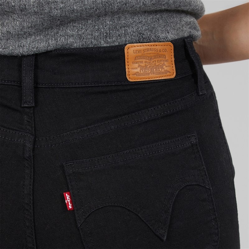 Womens Retro High Waisted Skinny Jeans Black Celestial - Image 3