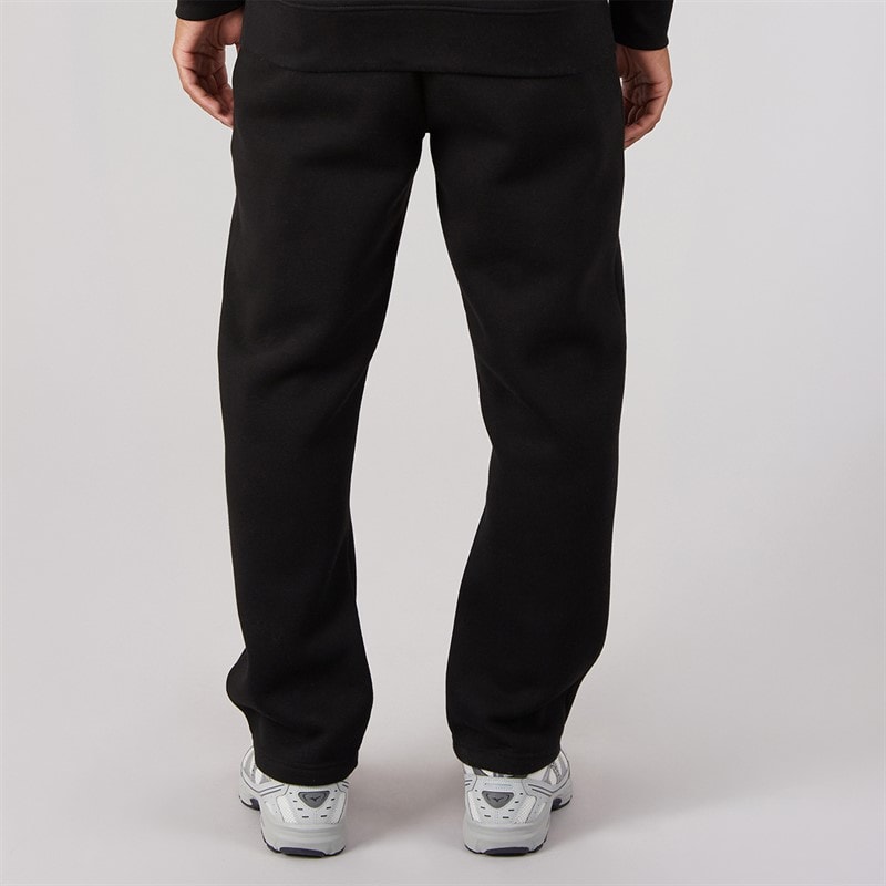 Mens Wide Leg Open Hem Joggers Black - Image 2